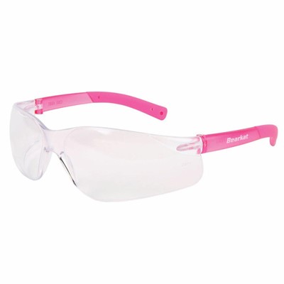 BEARKAT 2 SMALL, PINK TEMPLES CLEAR LENS