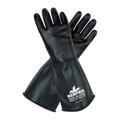 UNSUPPORTED BUTYL GLOVE,14", ROUGH FIN